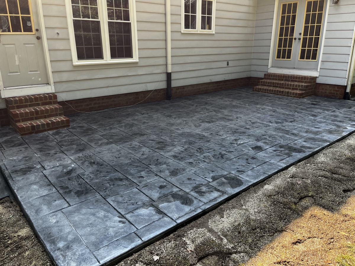 Concrete patio work in progress