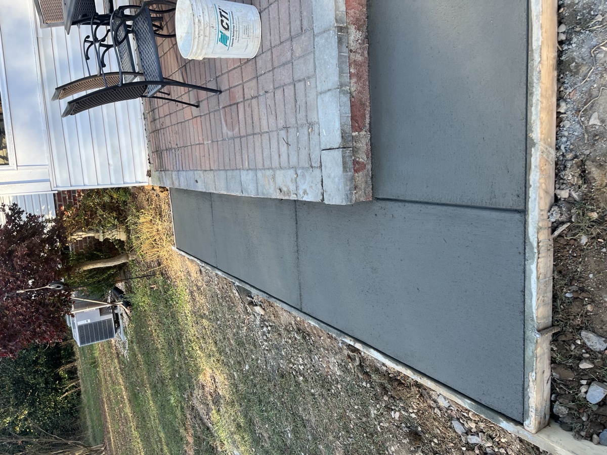 Completed concrete patio