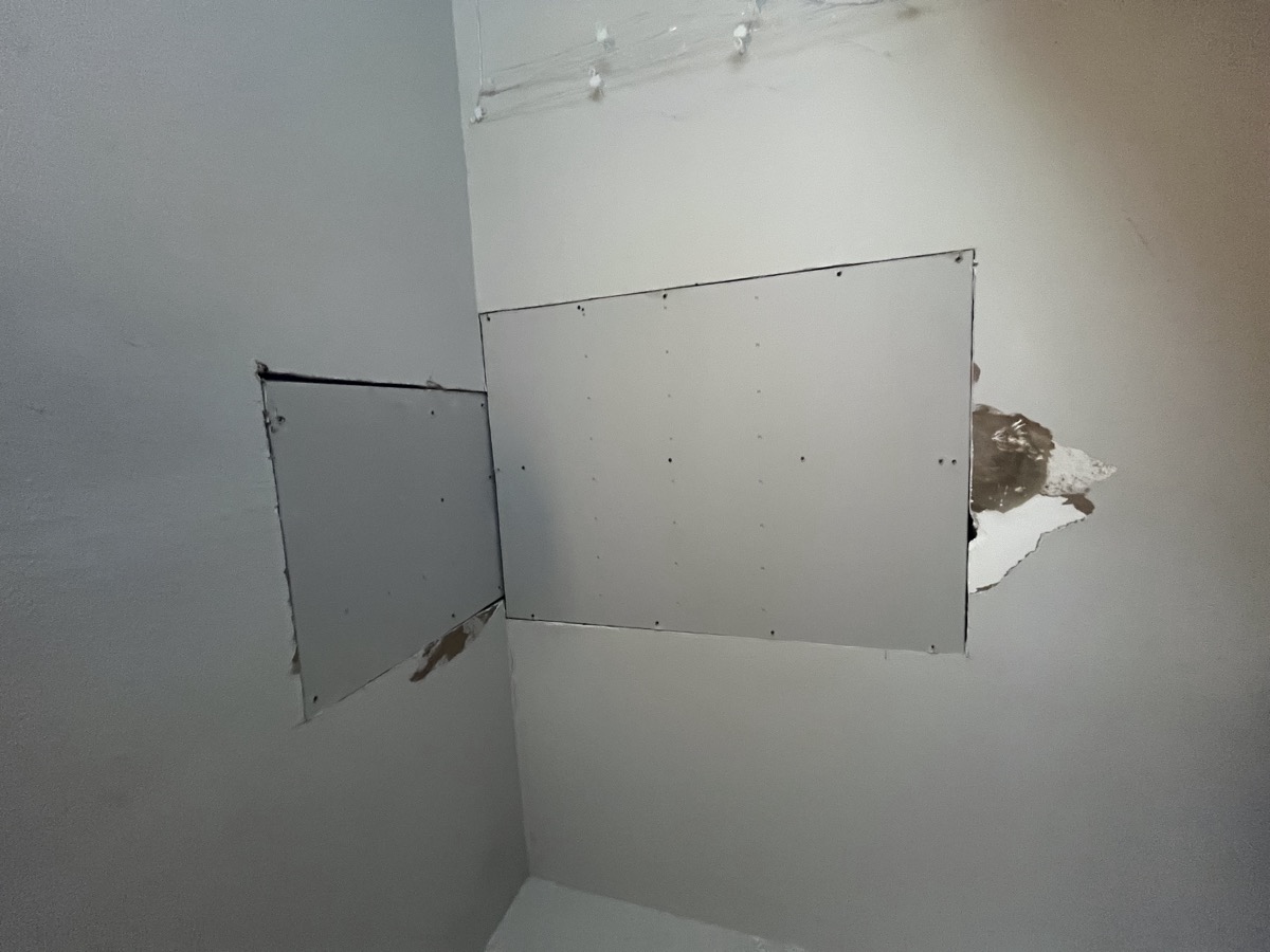 Completed drywall work