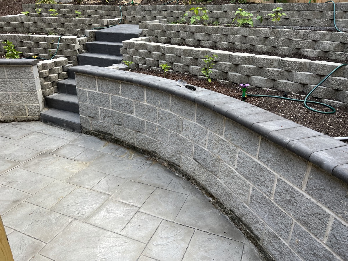 Hardscaping in progress