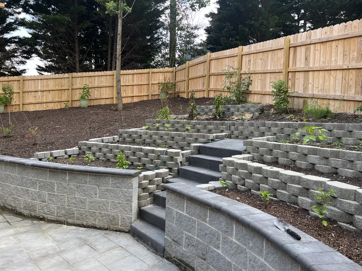 Completed landscaping project