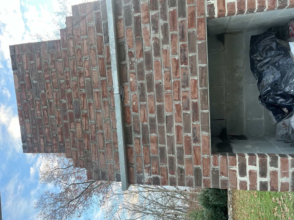 Completed brick masonry